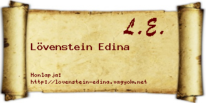 Lövenstein Edina névjegykártya